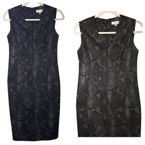 CALVIN KLEIN Black Dress Snakeskin Party Cocktail Special Occasion Ladies SZ 6